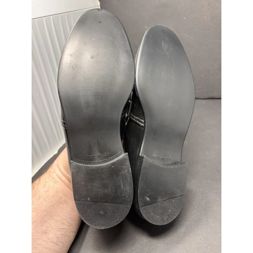 HABAND Men's Vintage Black Slip On Dress Shoes, Size 8.5D